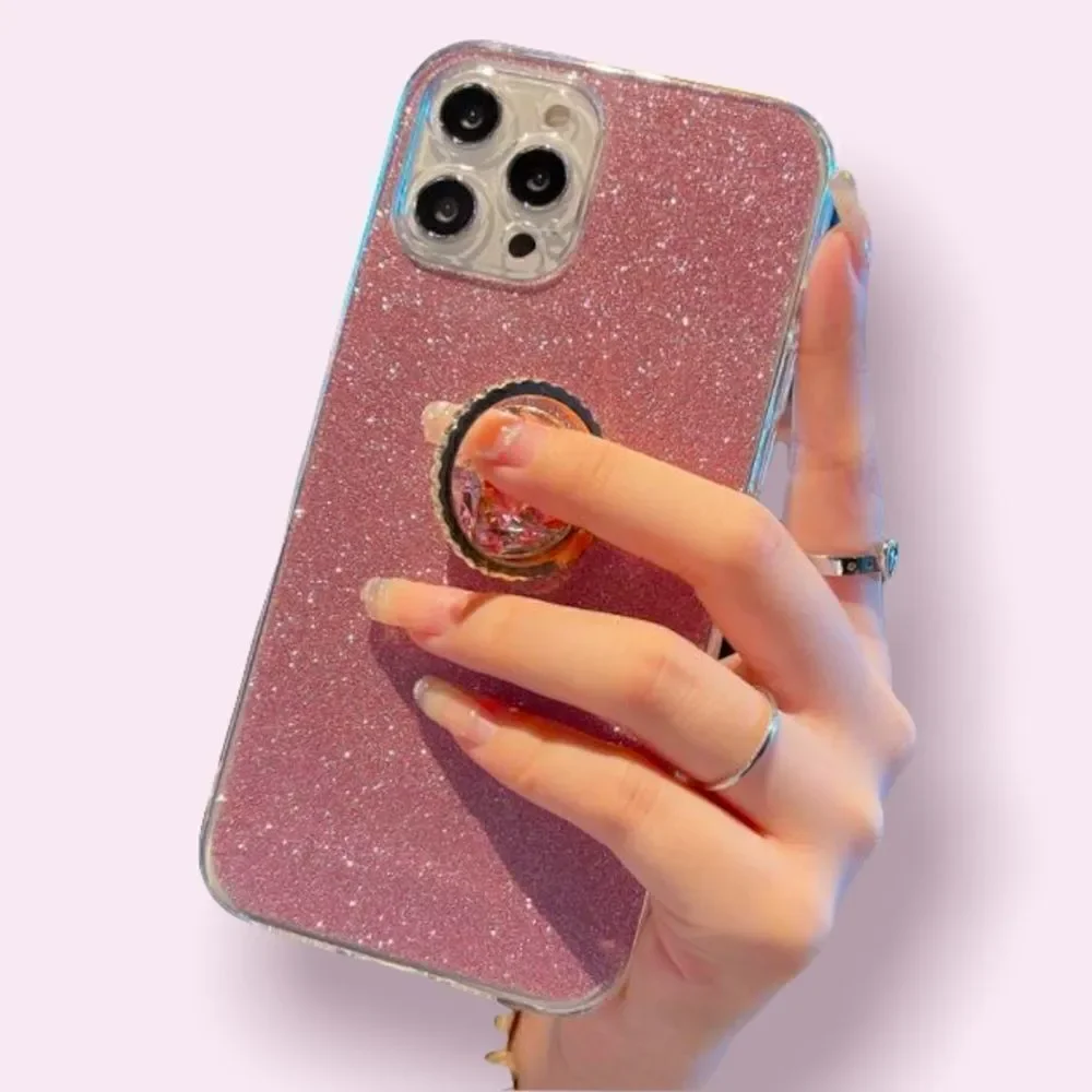 🎄Pretty in Pink Sparkles iPhone 13 Pro Case with Ring Holder
